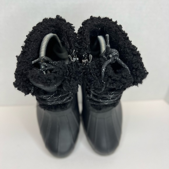 Sperry Saltwater Alpine Duck Boots Blk/Grey Sz 6.5M 86690 Faux Fur Side Zip Nice - Picture 8 of 11